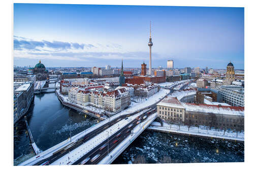 Foam board print Berlin city view in winter