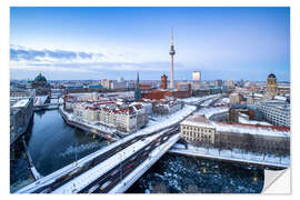 Sticker mural Vue sur la ville de Berlin en hiver