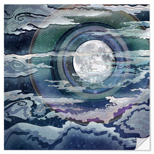 Sticker mural Lune lueur III