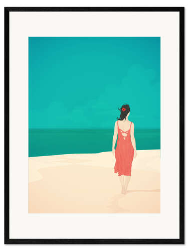 Plakat artystyczny premium w ramie A Breezy Day at the Beach