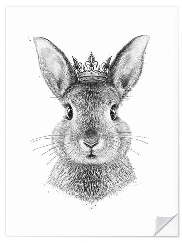 Selvklebende plakat Queen Rabbit