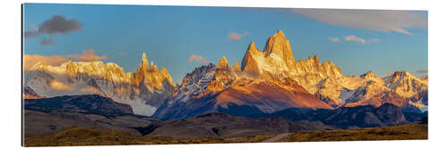 Tableau en plexi-alu Lever du soleil à Fitz Roy en Patagonie