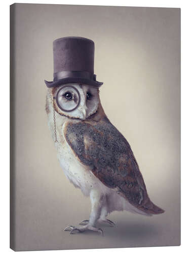 Stampa su tela Owl with monocle
