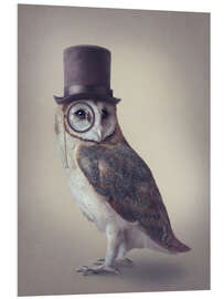 Foam board print Owl with monocle