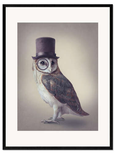 Framed art print Owl with monocle