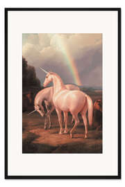 Gerahmter Kunstdruck Einhörner