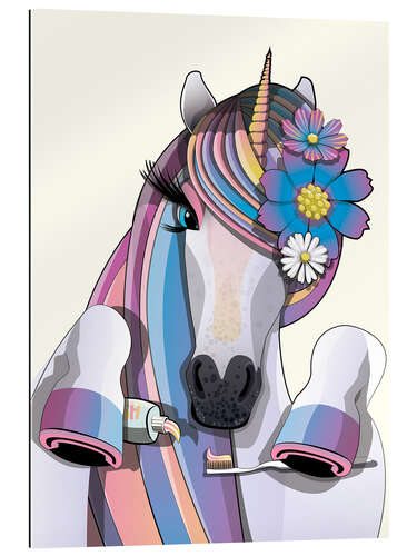 Gallery print Unicorn Brushing Teeth