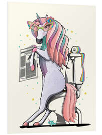 Foam board print Unicorn on the toilet