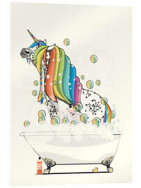 Akryylilasitaulu Unicorn in the Bath, Rainbow Hair