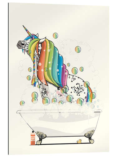 Galleriprint Unicorn in the Bath, Rainbow Hair