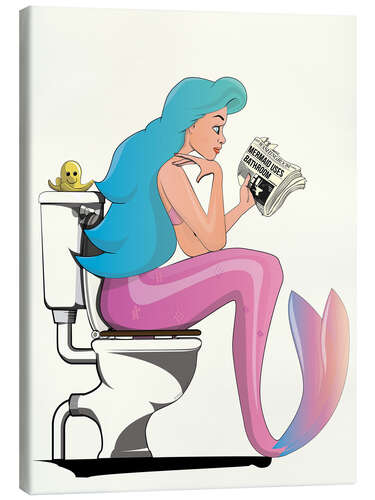 Canvas print Mermaid on the Toilet