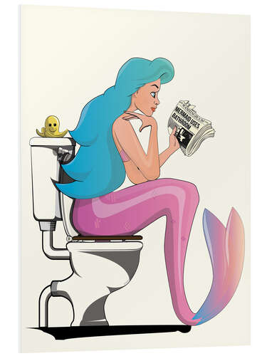 Foam board print Mermaid on the Toilet