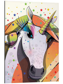 Tableau en aluminium Licorne appliquant Maskara