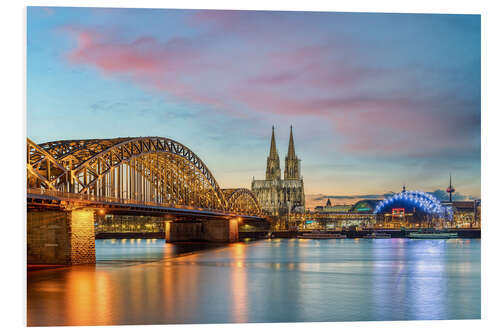 Hartschaumbild Abendstimmung in Köln