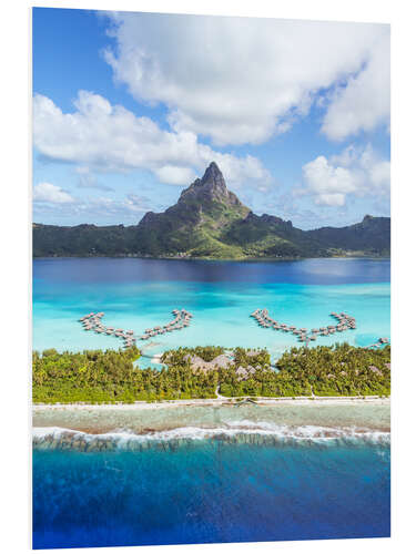 Hartschaumbild Flug über Bora Bora, Polynesien