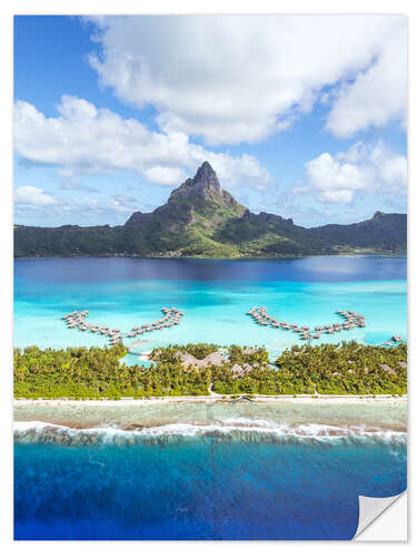 Wall sticker Flight over Bora Bora, Polynesia