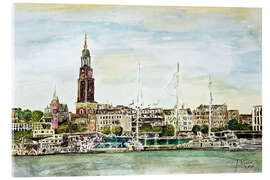 Acrylglas print View of St Michaelis, Hamburg