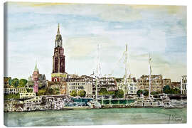 Canvas print View of St Michaelis, Hamburg