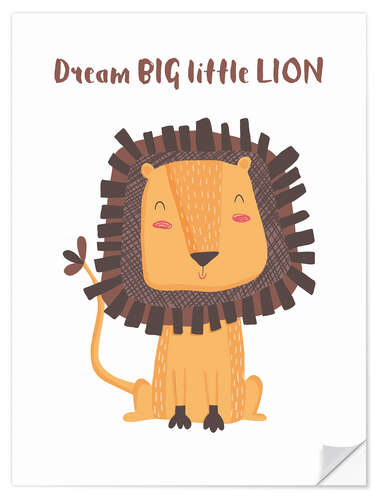 Wandsticker Dream big little lion