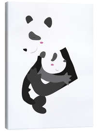 Stampa su tela Mamma panda con bambino