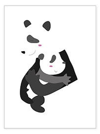 Wall print  Panda mom with baby - Marta Munte