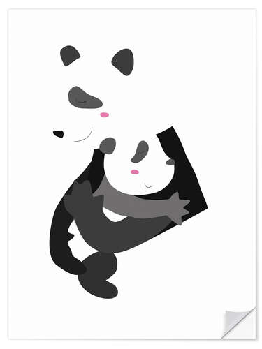 Wall sticker Panda mom with baby