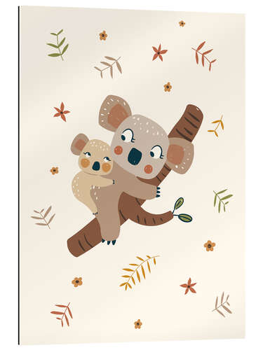 Gallery Print Koala-Mama mit Baby, orange