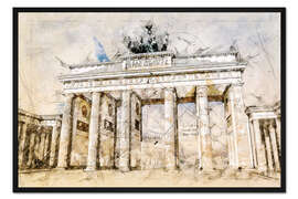 Gerahmter Kunstdruck Das Brandenburger Tor in Berlin