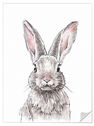 Selvklebende plakat Rabbit portrait