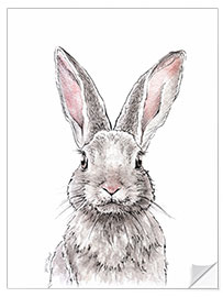 Selvklebende plakat Rabbit portrait