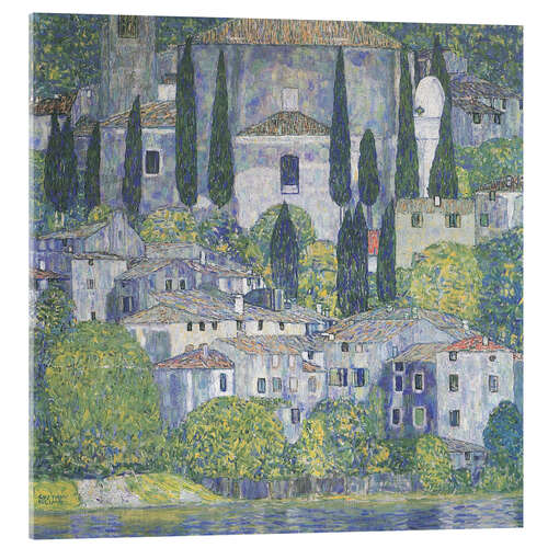 Akrylglastavla Church in Cassone (Landscape with Cypresses), 1913