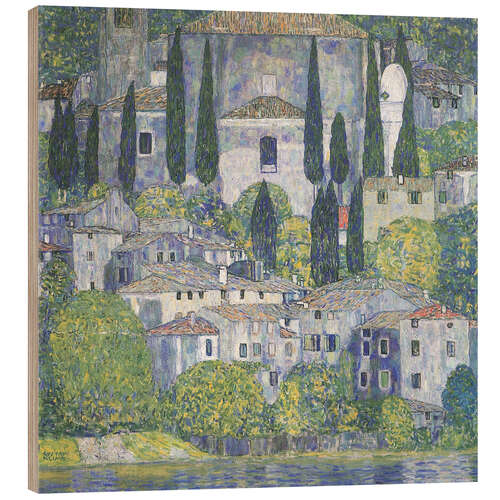 Wood print Church in Cassone (Landscape with Cypresses), 1913