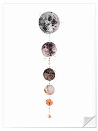 Selvklebende plakat Aligned Full Moons