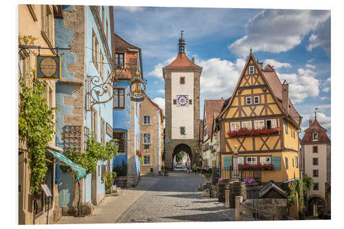 Hartschaumbild Altstadt von Rothenburg ob der Tauber (Bayern)