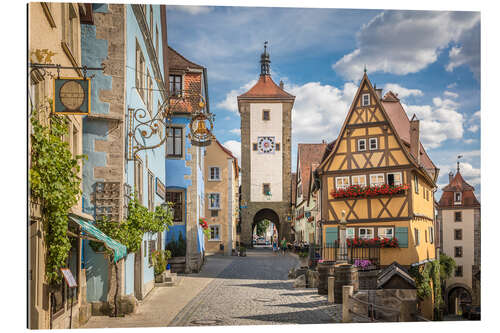 Tableau en plexi-alu Vieille ville de Rothenburg ob der Tauber (Bavière)