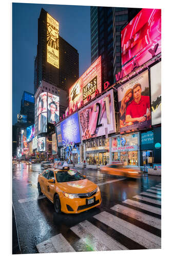 Hartschaumbild Taxi am Times Square in New York City