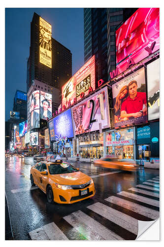 Vinilo para la pared Taxi en Times Square en la ciudad de Nueva York