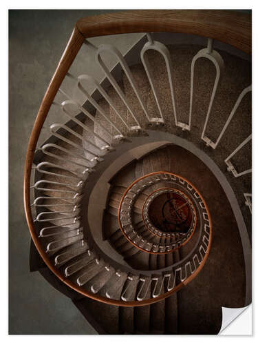 Selvklebende plakat Spiral staircase