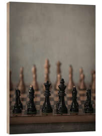 Holzbild Lass uns Schach spielen - der Anfang