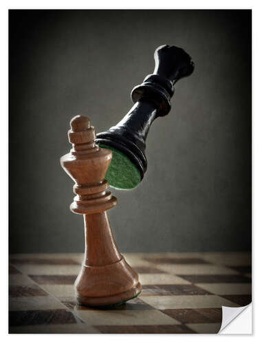 Selvklæbende plakat Let's play Chess - the fight