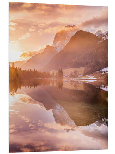 Foam board print Magic forest on the Hintersee