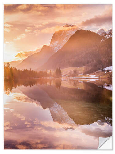 Selvklebende plakat Magic forest on the Hintersee