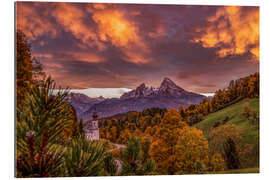 Tableau en plexi-alu Maria Gern avec Watzmann en automne