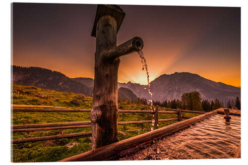 Acrylic print Sunset on the Alm