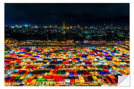 Selvklebende plakat Ratchada Night Market in Bangkok, Thailand