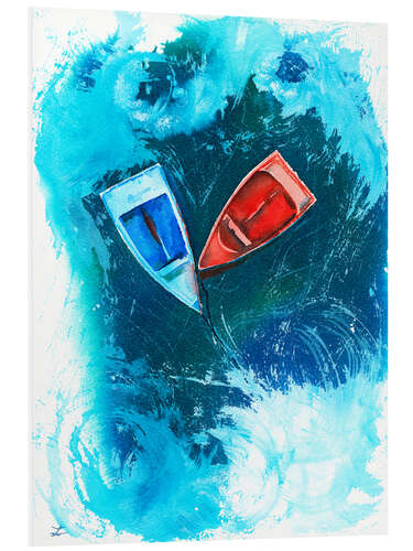 Foam board print Two Dinghy Boats