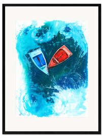 Kehystetty taidepainatus Two Dinghy Boats