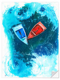 Selvklebende plakat Two Dinghy Boats