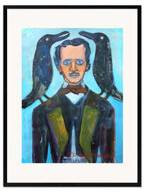 Kehystetty taidepainatus Edgar Allan Poe and the ravens