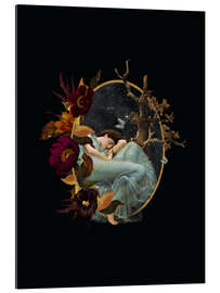 Galleriprint Sleeping vintage girl with flowers